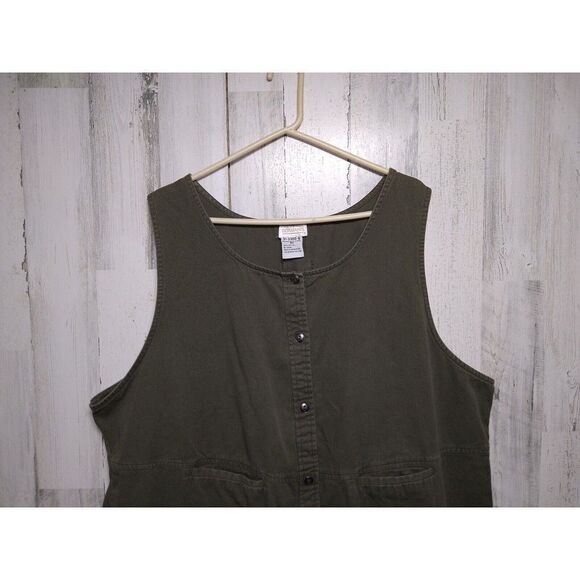 Roaman's Size B4 Green Canvas Sleeveless Dress - Picture 5 of 10